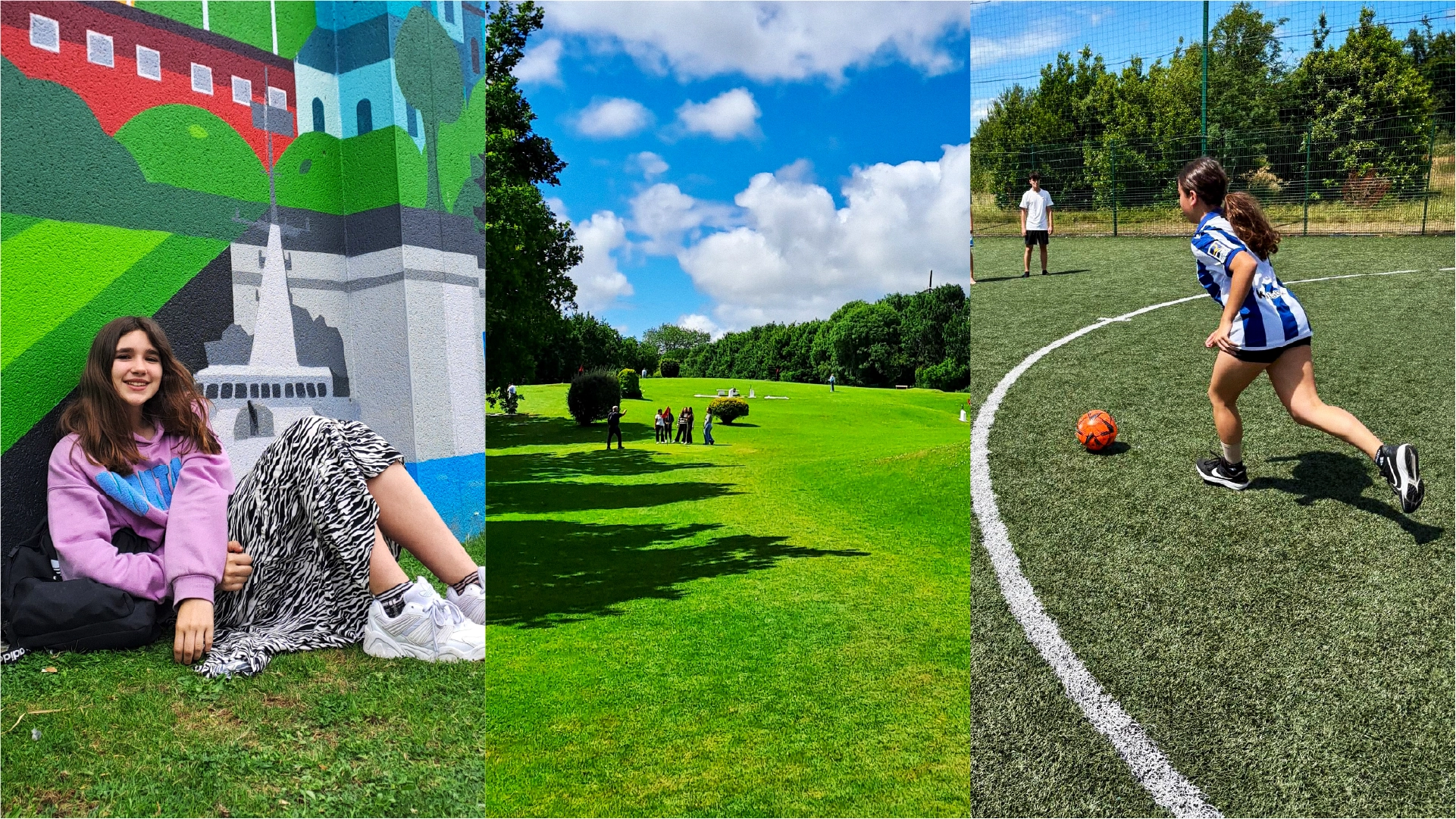 Estudiantes participando en actividades al aire libre durante un curso de inmersión lingüística en Irlanda